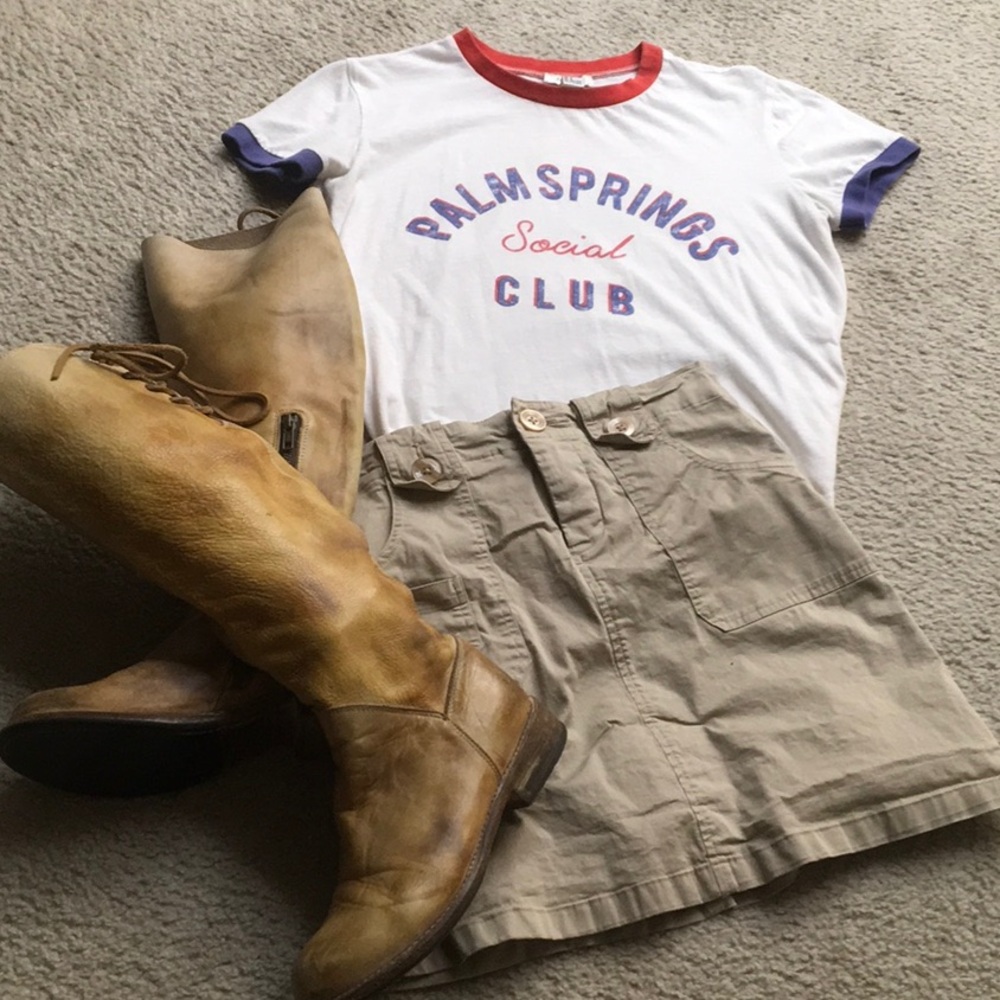 FOREVER 21/“PALM SPRINGS SOCIAL CLUB” CROPPED TEE SHIRT